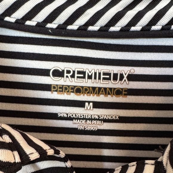 Daniel Cremieux Black and White Striped Polo Shirt - Picture 3 of 5